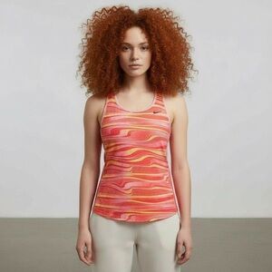 Nike Dri-FIT Women's Racerback Tank Top - Pink/Red/Yellow Swirl Pattern